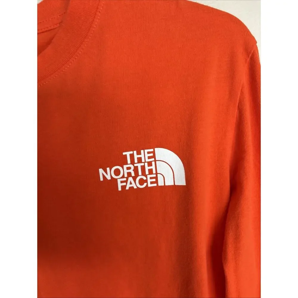 The North Face Men’s Medium Orange Long Sleeve Logo Graphic T-Shirt Cotton